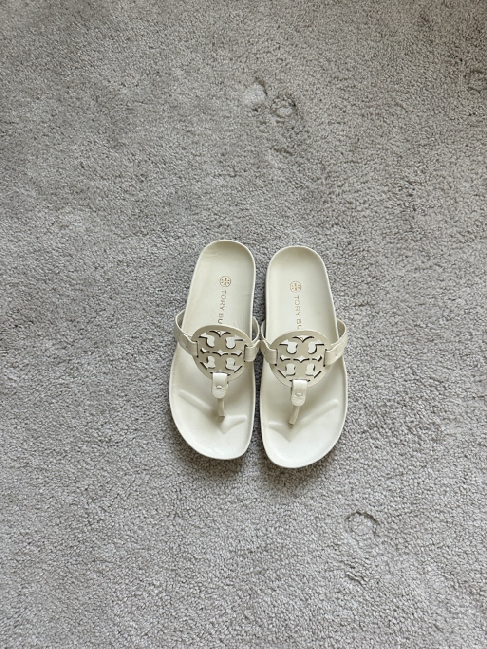 Tory Burch Miller Cloud Sandals in Ivory.